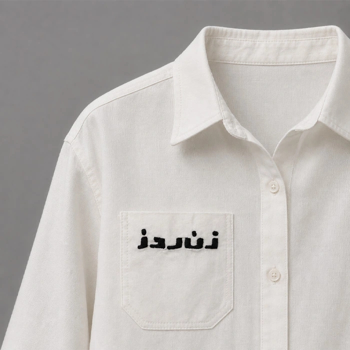 شومیز آستین بلند زنانه برند برند فرناز حاجتی مدل زن روز کد ۰۷ - تصویر نزدیک از دوخت