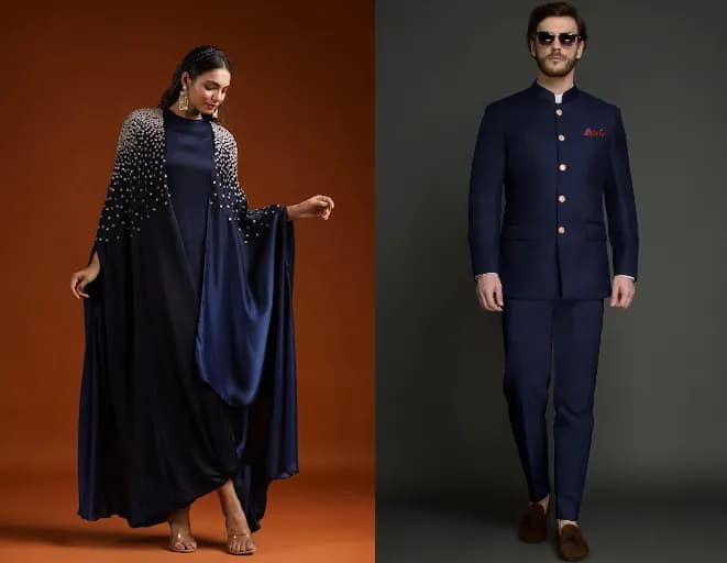 ست لباس با رنگ سورمه‌‌ای