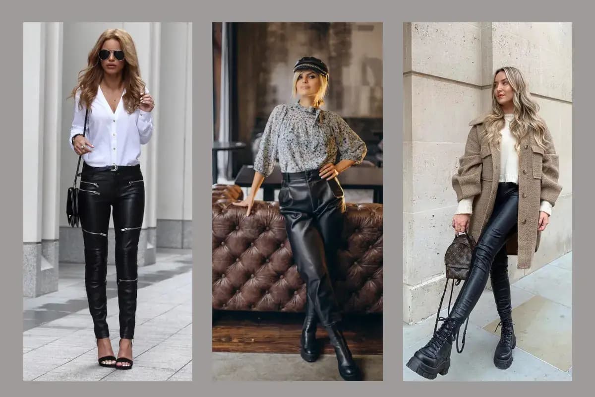 انواع استایل با شلوار چرم