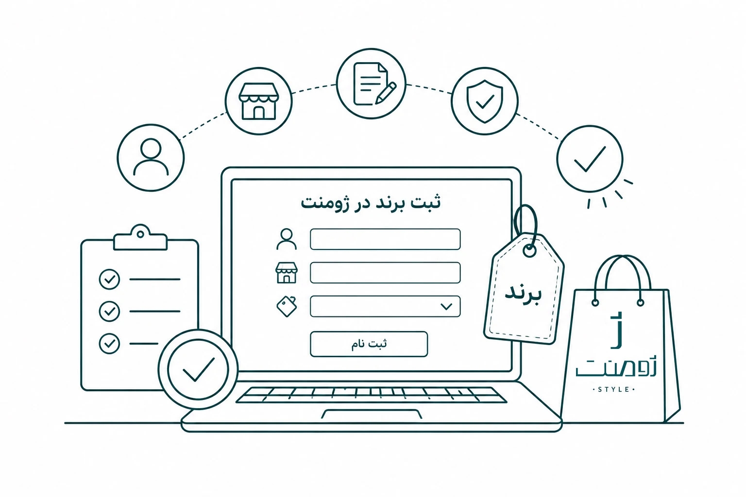 راهنمای ثبت برند در ژومنت استایل