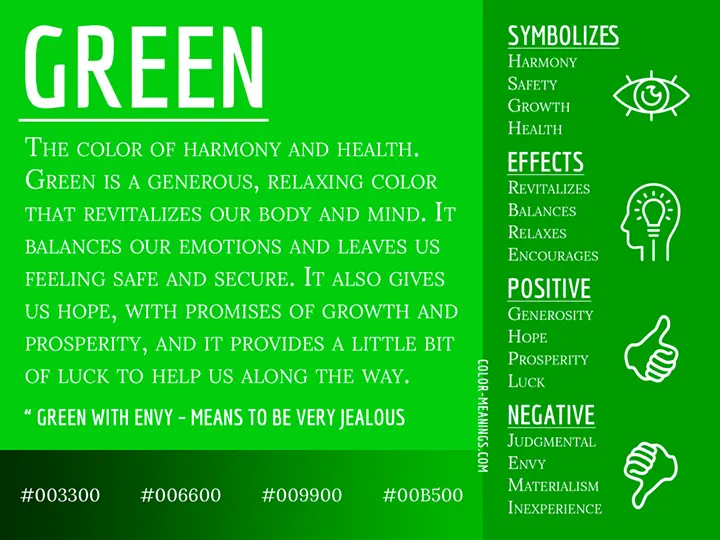 معنی روانشناسی رنگ سبز