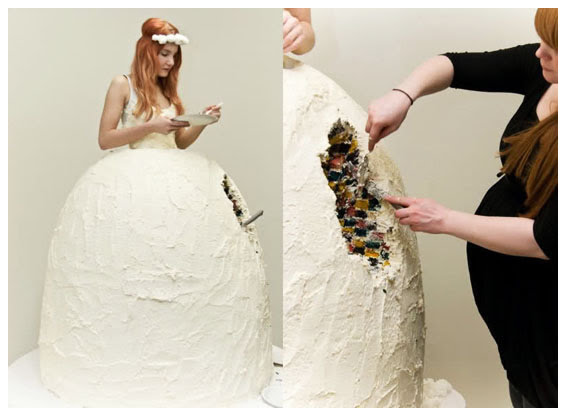 عجیب‌ترین لباس عروس دنیا از جنس کیک